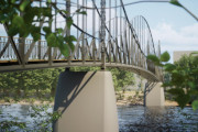 Virtuelles detailgetreues Modell des Alten Kaiserstegs, dieser überspannte die Spree zwischen Ober- und Unterschöneweide von 1898 – 1945