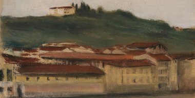Max Liebermann, Monte Oliveto Florenz (Dächer in Florenz), 1902, Pastell auf Papier, Privatbesitz